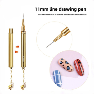 Ensemble de pinceaux à ongles avec manche métallique, stylo de dessin pour liner, logo personnalisé, vente en gros, pinceau professionnel pour manucure en gel UV, pinceau pour nail art - Product Image 6