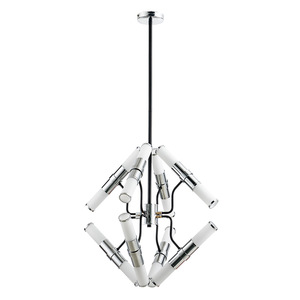 Forma cilíndrica de vidrio claro lámpara E14 candelabro de cristal moderno para vivir Hotel de araña colgante de luz led - Product Image 1