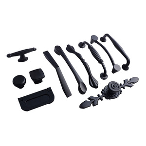 Pomo de aleación de zinc antiguo moderno estilo clásico Americano negro gran oferta manija tradicional para armario de cocina y cajón de armario - Product Image 1