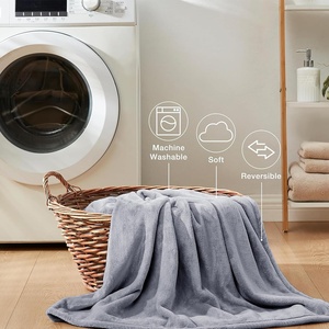 Nhà Máy Da Thân Thiện Giá Rẻ Tùy Chỉnh Flannel Chăn Có Thể Giặt Ấm <span class=keywords><strong>Polyester</strong></span> Bạc Màu Ném Chăn Cho Nhà Khách Sạn Du Lịch Xe - Product Image 5