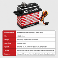 Servomoteur robot XQ-BLS8185D 85 kg, sans balais, étanche, haute tension, numérique, engrenage en acier inoxydable, aluminium CNC, 16,8 V