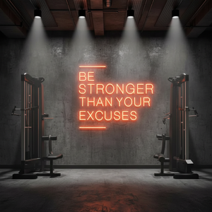 Letrero de Neón 'Eres Más Fuerte que tus Excusas', Letrero de Neón Grande para Pared de Gimnasio, Ideas para Gimnasio, Letrero Motivacional para Ejercicio, Decoración para Gimnasio - Product Image 2