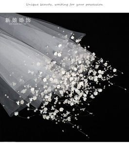 Sf3037f <span class=keywords><strong>2026</strong></span> नई हॉट-सेलिंग टासल पर्सी ब्राइडल गाउन एक्सेसरीज, फोटो प्रोप्स, हस्तनिर्मित नकली मोती घूंघट - Product Image 6