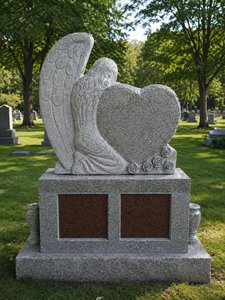 Lápidas con diseño de ángel personalizadas, monumentos funerarios tradicionales americanos hechos a mano para cementerio - Product Image 6