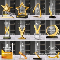Trophée en résine cristalline personnalisable sablée pour récompense des employés excellents lors de la réunion annuelle de l'entreprise, danse des enfants