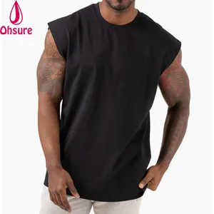 Wholesale Custom logo black cotton tank top comfortable breathable loose fit fitness sports tank top