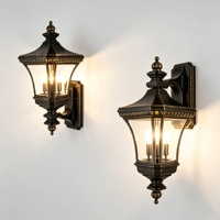 Lampe murale européenne en aluminium LED de luxe personnalisée en usine, étanche IP65, E14*3, rétro, pour hôtel, couloir, balcon, jardin