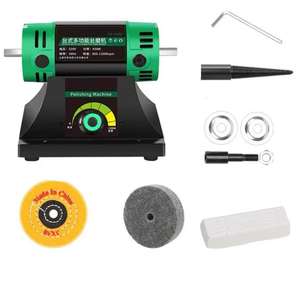 धातु क्रिस्टल के लिए कपड़े पहिया के साथ छोटे गहने पॉलिश और सफाई मशीन डेस्कटॉप इलेक्ट्रिक पॉलिशर - Product Image 1