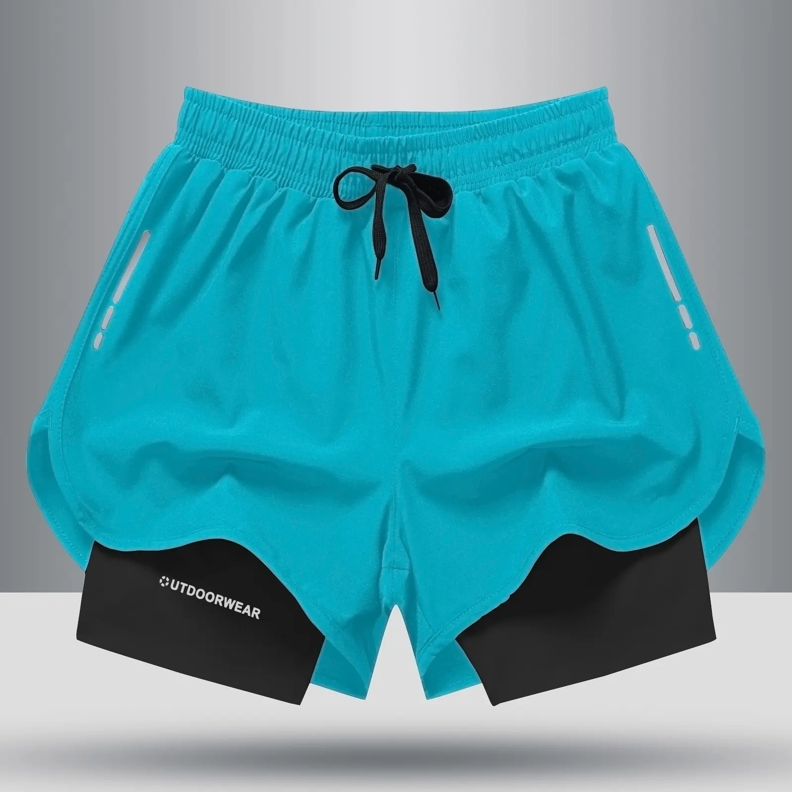 Shorts esportivos elásticos para homens, calção esportiva de secagem rápida para homens, calções de treino, ginástica e fitness