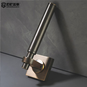 Kunci Pintu Interior Terpisah untuk Rumah, Kamar Tidur, Kuningan, Kenop Pintu Solid, Kamar Mandi, Ferrule Satu Sisi, Persegi, Modern, untuk Hotel - Product Image 2