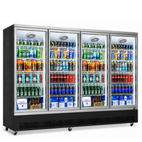 Jinfugui Porte en verre commerciale Double température Affichage des boissons Refroidisseur 450L vertical Boisson Réfrigérateur