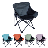 Chaise de camping ergonomique bicolore avec tube en acier au carbone robuste pliable, organiseur latéral pratique, prête pour les repas en extérieur et la pêche