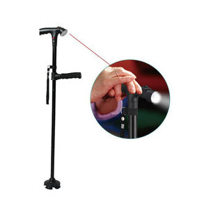 Bâtons télescopiques pliables pour personnes âgées, 2 pièces, <span class=keywords><strong>bâton</strong></span> <span class=keywords><strong>de</strong></span> <span class=keywords><strong>marche</strong></span> <span class=keywords><strong>de</strong></span> canne avec alarme à lampe, en alliage d'aluminium - Product Image 1