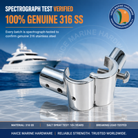 TEE de charnière de marine de l'acier inoxydable 316 60 degrés pour l'O. D. 22mm(7/8 pouces) Tube bateau Kayak Yacht bateau matériel main courante raccord