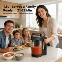 BPA-vrije plastic elektrische soepmaker blender 1,5L automatische verwarming multifunctioneel Duits 900W huishoudelijk puur koperen motor 304