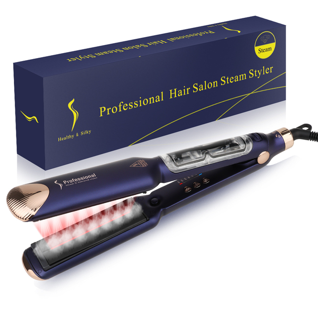 Factory Wholesale Color Steam 3D Floating Plate Infrared Iconic Hair Straightener with Overheating protection