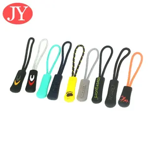 Jiayang Small Size 65mm Custom Logo Zipper Pull Personalized Zip Pull Print 3D Logo Zipper Pulls