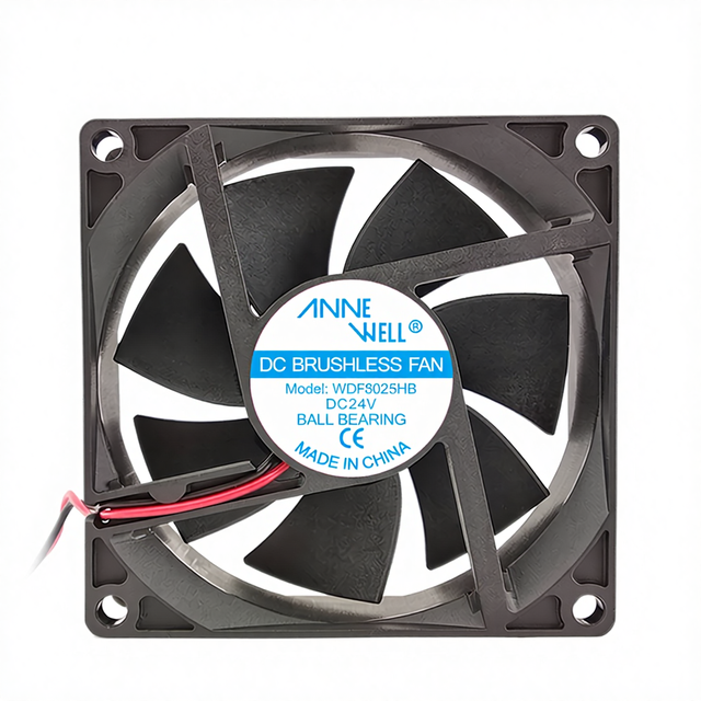 8025 24V DC Cooling Fan with Dual Ball Bearing Low Noise Long Life CE RoHs Certified for Telecom/Power Supply/Medical Device Fan