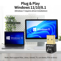 Adaptateur USB BT 6.0 pour PC, clé BT, Plug-and-Play, pour ordinateur portable, souris, clavier, casques, haut-parleurs, compatible Windows 11/10/8.1