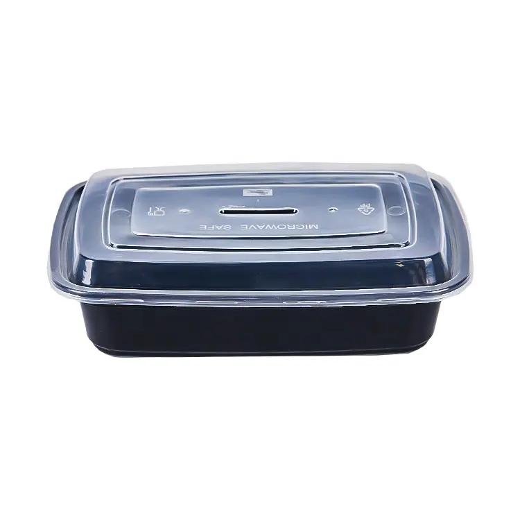 Хорошее качество pp одноразовый пластиковый черный суп пищевые контейнеры квадратная коробка для хранения риса