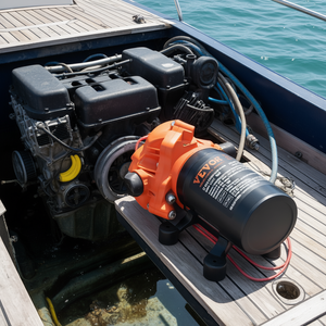 Bomba de Agua de Diafragma Vevor de 12V, 1.8GPM, 6.81L/min, Bomba Marina de 3 Cámaras con Interruptor de Presión - Product Image 2