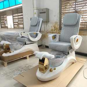 Pedicure sedie di lusso massaggio completo moderno di lusso Premium confortevole Spa nero e oro sedie mobili Pedicure - Product Image 2
