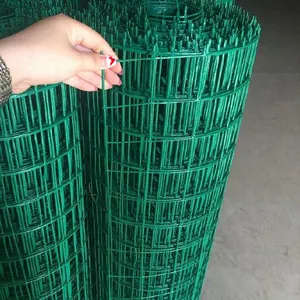 Venda de fábrica de malha de arame soldada para cerca de fazenda PVC galvanizado revestido para cercas de jardim rolos de malha de arame soldada para gaiolas de animais de estimação