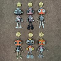 Pendentifs en alliage de robot punk haut de gamme faits à la main Zodiac, sangles de téléphone, porte-clés en bois