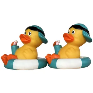 促销定制婴儿玩具1-3年动物加权浮动比赛什锦印花鸭散装浴缸橡皮鸭