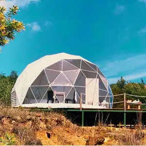 Customized outdoor large house glamping pvc canvas dome tent geodesic dome desert igloo tent canopy and dome for geodesic
