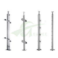 Rampe d'escalier en verre de conception moderne, montée au sol, balustrade de balcon en acier inoxydable 304 316 pour villas