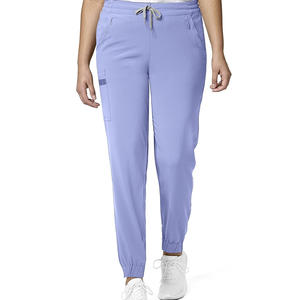 Pantalon de travail à jambe droite et taille haute pour femmes, avec poches cargo et style jogger, confortable pour les infirmières et les professionnels de la santé - Product Image 2
