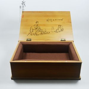 Bamboo Tea Box Set Handmade Rectangle Book Style With Teapot And Cups For Tea Gift Storage - Product Image 3