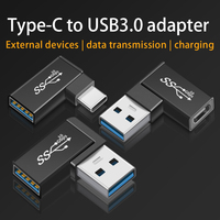 Convertisseur USB a à type C à angle de 90 degrés Connecteur adaptateur USB 3.0 3A Transfert rapide de charge pour ordinateur téléphone