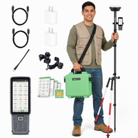 Récepteur GNSS RTK haute précision E1 RTK, kit professionnel base et mobile avec collecteur de données et bâton de centrage