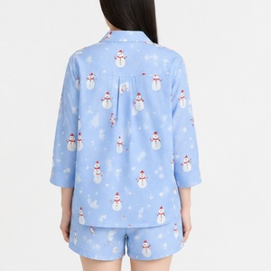 Conjunto de Pijama de Lujo Personalizado para Mujer, Pijama de Algodón de Dos Piezas con Botones para Mujer, Talla Grande, Ropa de Dormir - Product Image 4