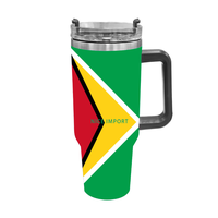 Gobelet isotherme 40 oz avec drapeau de la Grenade, en acier inoxydable à double paroi, anti-fuite, pour boissons chaudes et froides, thé et eau