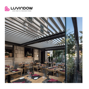 عريشة ألمنيوم خارجية من Luvindow مع سقف قابل للسير حديقة شرفة الفناء الخلفي عريشة بمحركات مقاومة للماء - Product Image 1