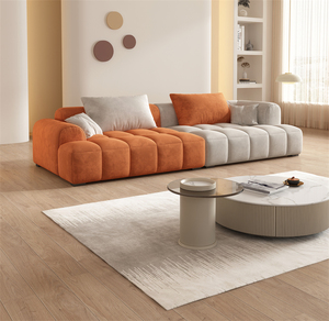 Divano in Velluto Peluche 3 Posti Bianco Crema Nuovo Arrivo 2026 - Arredamento Compatto per <span class=keywords><strong>Soggiorno</strong></span>, Appartamenti, Hotel, Ville - Vendita all'Ingrosso - Product Image 5
