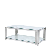 Plateau en verre trempé nordique argenté pieds en acier inoxydable table centrale meubles de salon tables basses de luxe modernes