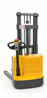 Mini transpalette électrique hydraulique autoporté 1500 kg, levée 1600 mm, avec batterie sans entretien