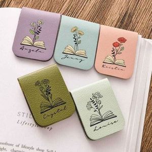 Magnetic Leather <b>Bookmark</b> Soft Foldable Leather Book Mark Money Clips Holder Reading Progress Tracker Page Marker Custom Logo - Product Image 2