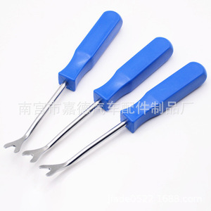 Destornillador con clip para coche, mango azul, 4 pulgadas, punta de garra en forma de L, palanca para desmontar paneles interiores de automóviles, herramienta de reparación - Product Image 3