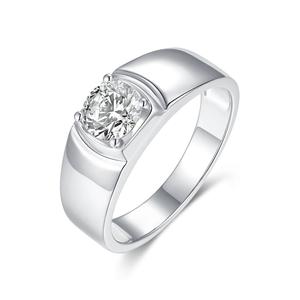 Vendita all'ingrosso 925 personalizzato <span class=keywords><strong>argento</strong></span> Sterling Mans anello classico matrimonio 1 carato VVS <span class=keywords><strong>D</strong></span> GRA certificata Moissanite gioielli uomo anello da uomo - Product Image 1