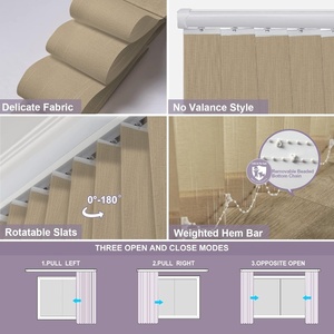 Persianas verticales de barra de <span class=keywords><strong>dobladillo</strong></span> ponderada opaca de estilo de moda de alta calidad 50% para sala de estar - Product Image 3