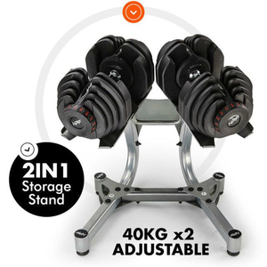 Ensemble d'haltères réglables avec 17 niveaux de poids (5-40 kg), haltères à réglage rapide pour entraînement complet du corps à domicile - Product Image 6