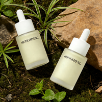Flacon compte-gouttes en verre dépoli de 30 ml de style européen avec grand bouchon à vis, forme plate mate, sérigraphié, pour diffuseur de parfum et crème pour le visage
