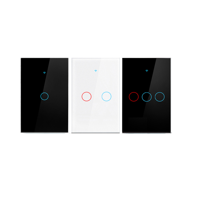 SIXWGH Tuya Smart Light Switch-No Neutral Wire Required WiFi & RF Mode Works with Alexa/Google Home UL Listed, Glass Touch Panel