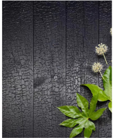 Revêtement extérieur moderne en bois carbonisé, façade brûlée, panneau mural extérieur en bois