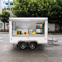 Remorque mobile de vente de boissons Onlywe à vendre – Remorque de concession de boissons froides avec congélateur, remorquable pour démarrage d'entreprise et vente au détail